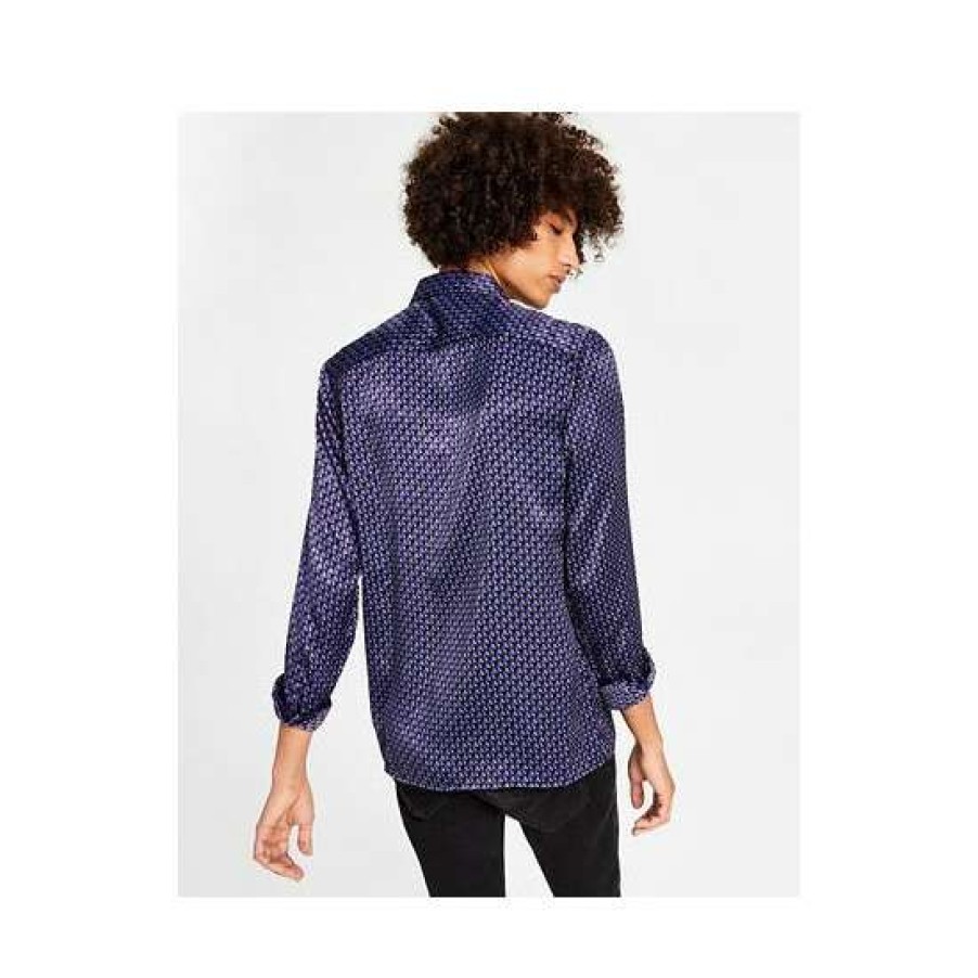 Men INC International Concepts | Coupon Inc International Concepts Men'S Ben Classic-Fit Geo-Print Button-Down Shirt, Created For Macy'S Deep Purple