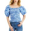 Women INC International Concepts | Promo Inc International Concepts Women'S Tiger Stripe Printed Smocked Top, Created For Macy'S Talia Tiger