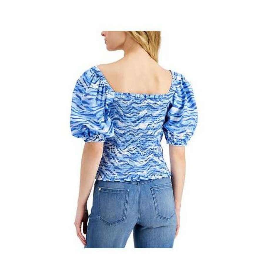 Women INC International Concepts | Promo Inc International Concepts Women'S Tiger Stripe Printed Smocked Top, Created For Macy'S Talia Tiger