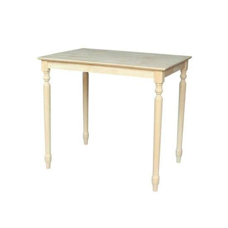 Furniture INC International Concepts | Best Sale International Concepts Solid Wood Top Table Turned Legs No Color