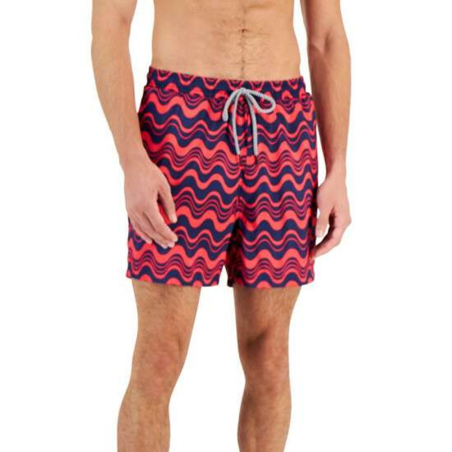 Men INC International Concepts | Wholesale Inc International Concepts Men'S Wave-Print Swim Shorts, Created For Macy'S