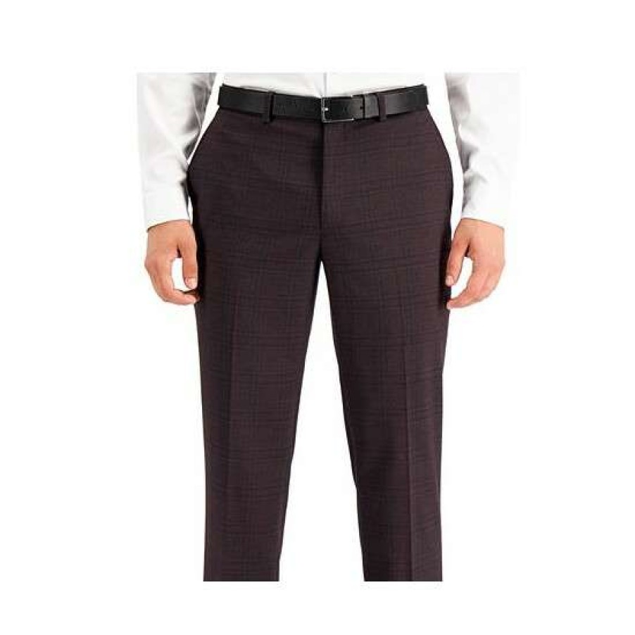 Men INC International Concepts | Deals Inc International Concepts Men'S Slim-Fit Purple Plaid Suit Pants, Created For Macy'S Berry Combo