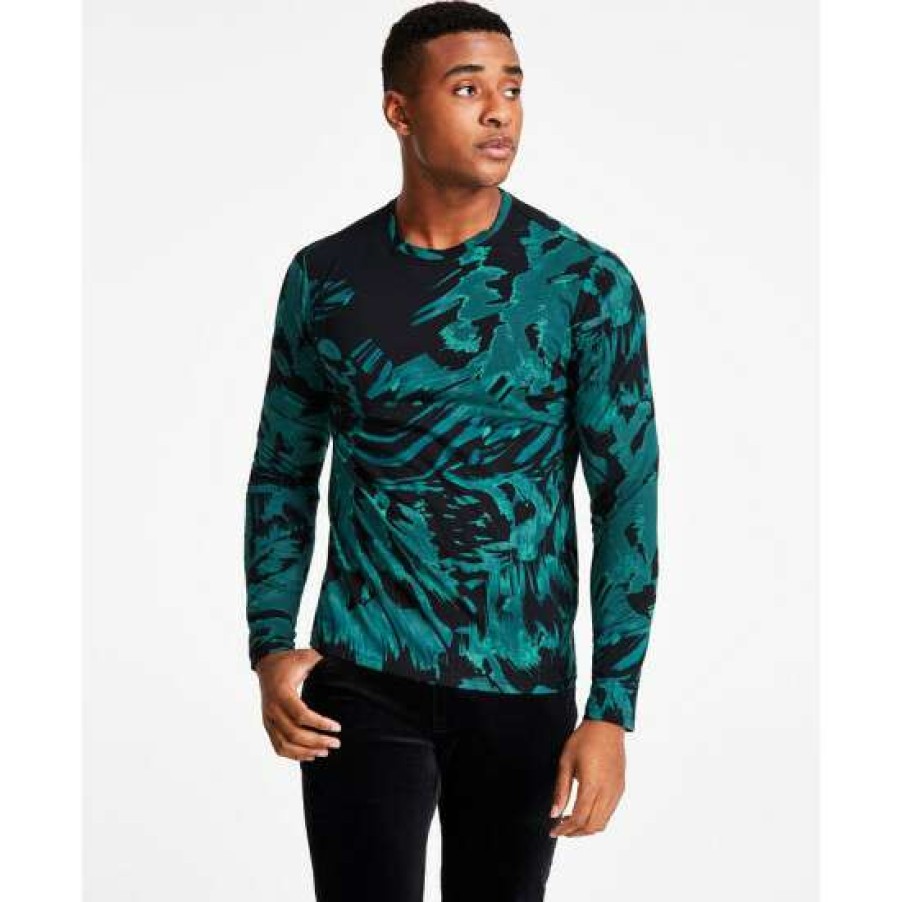 Men INC International Concepts | Promo Inc International Concepts Samson Abstract Rainforest Graphic Long-Sleeve T-Shirt, Created For Macy'S Rain Forest