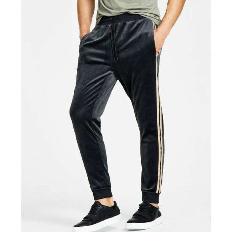 Men INC International Concepts | New Inc International Concepts I.N.C. International Concepts Men'S Regular-Fit Side Stripe Velour Joggers, Created For Macy'S