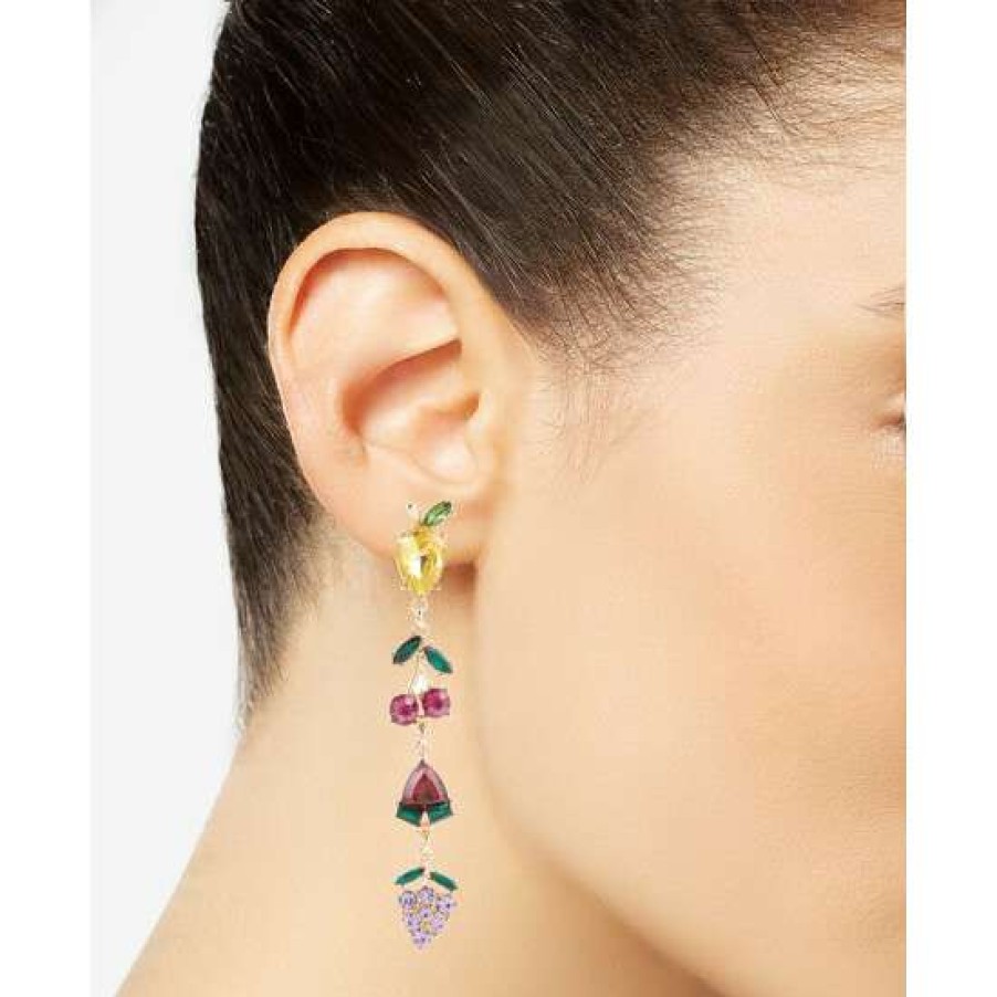 Jewelry & Watches INC International Concepts | Budget Inc International Concepts Gold-Tone Mixed Stone Fruit Linear Drop Earrings, Created For Macy'S Multi