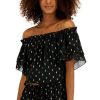 Women INC International Concepts | Coupon Inc International Concepts Women'S Foil-Print Top, Created For Macy'S Deep Black