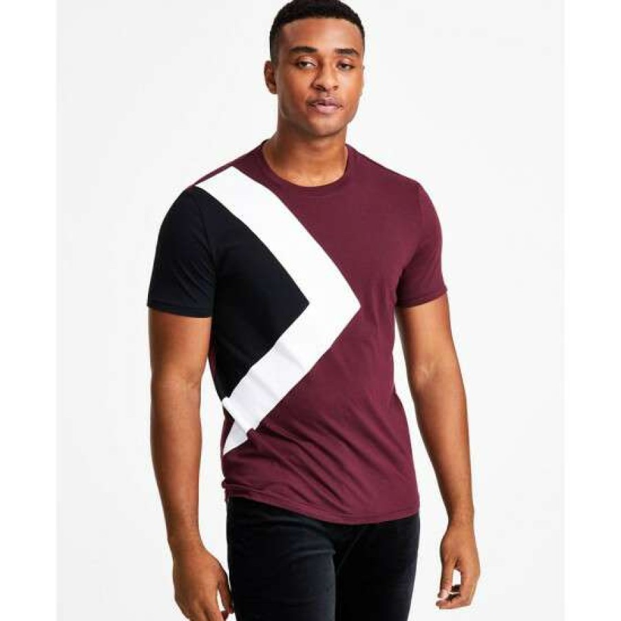 Men INC International Concepts | Discount Inc International Concepts Men'S Chevron Colorblocked T-Shirt, Created For Macy'S