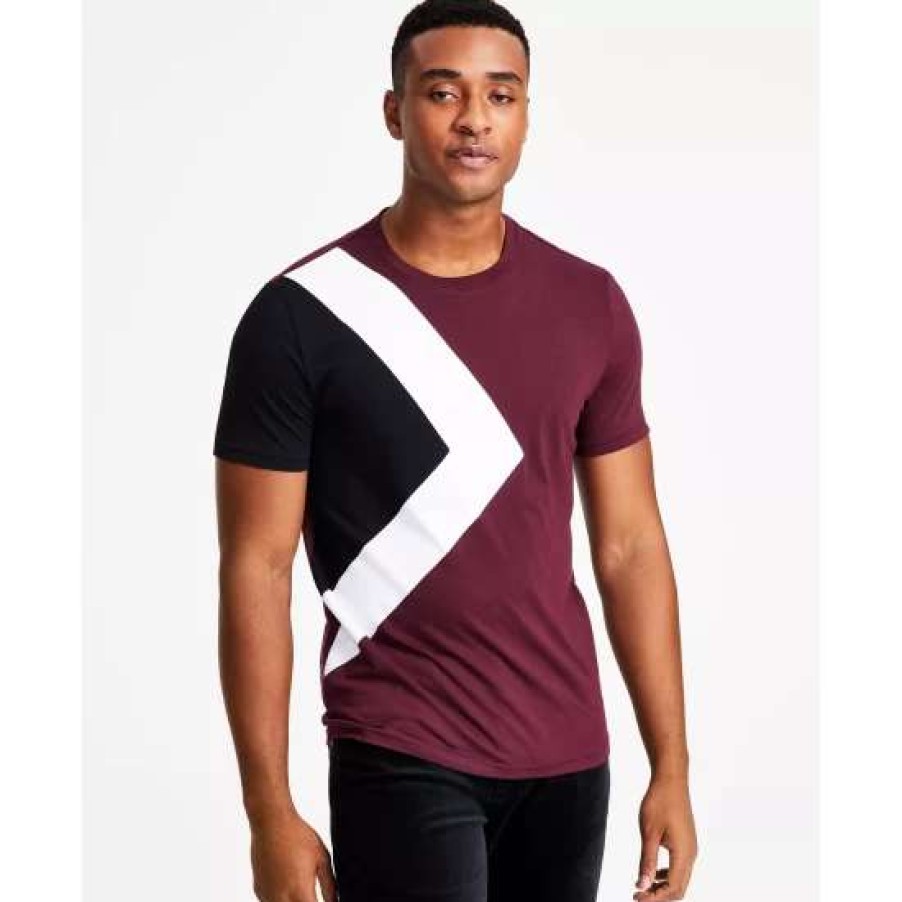 Men INC International Concepts | Discount Inc International Concepts Men'S Chevron Colorblocked T-Shirt, Created For Macy'S