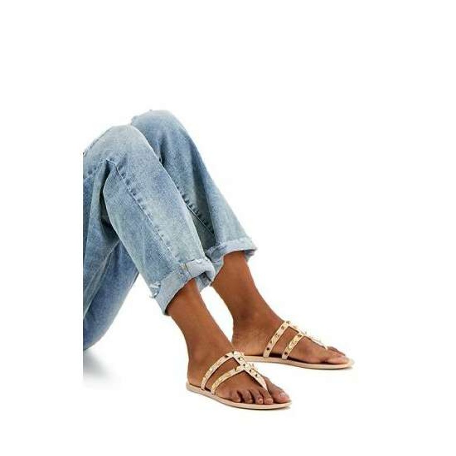 Shoes INC International Concepts | Top 10 Inc International Concepts Ellie Jelly Flat Sandals, Created For Macy'S Nude Stud