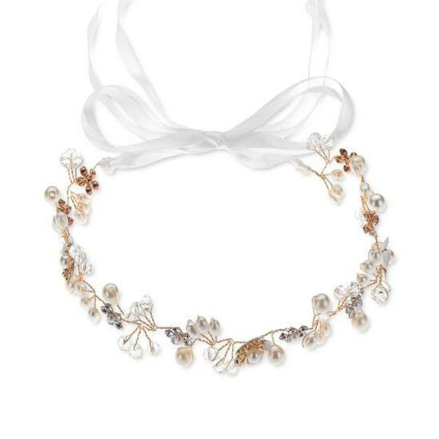 Jewelry & Watches INC International Concepts | Deals Inc International Concepts Tone Crystal & Imitation Pearl Wrap Headband, Created For Macy'S Gold