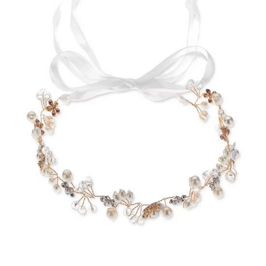 Jewelry & Watches INC International Concepts | Deals Inc International Concepts Tone Crystal & Imitation Pearl Wrap Headband, Created For Macy'S Gold