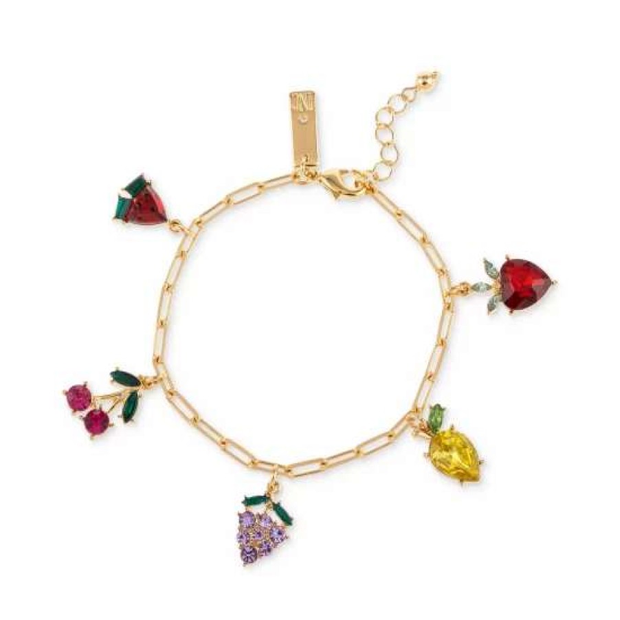 Jewelry & Watches INC International Concepts | Best Pirce Inc International Concepts Gold-Tone Mixed Stone Fruit Shaky Charm Bracelet, Created For Macy'S Multi