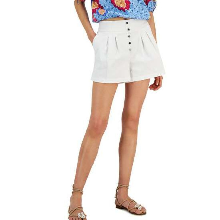 Women INC International Concepts | Coupon Inc International Concepts Women'S Pleated Shorts, Created For Macy'S Bright White