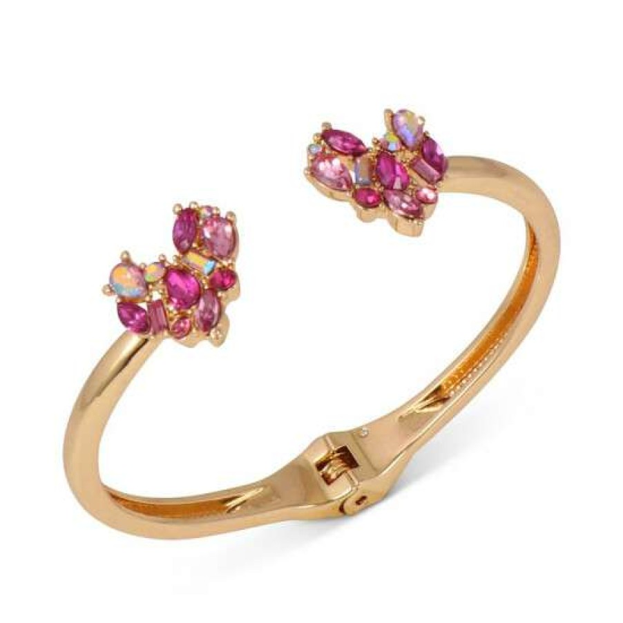 Jewelry & Watches INC International Concepts | New Inc International Concepts Gold-Tone Mixed Stone Heart Cuff Bracelet, Created For Macy'S Multi