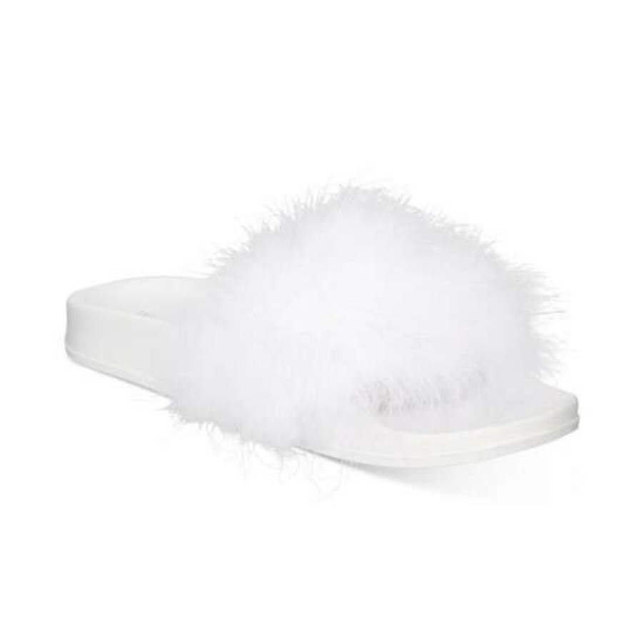 Shoes INC International Concepts | Brand New Inc International Concepts Women'S Marabou Pool Slides, Created For Macy'S