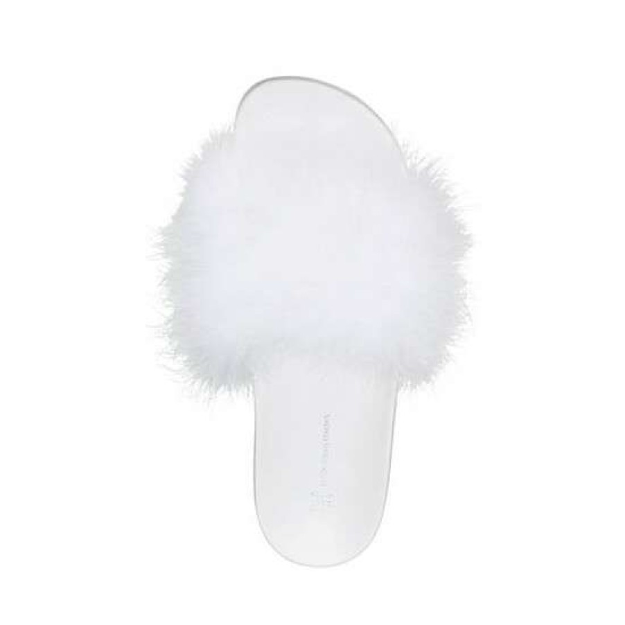 Shoes INC International Concepts | Brand New Inc International Concepts Women'S Marabou Pool Slides, Created For Macy'S