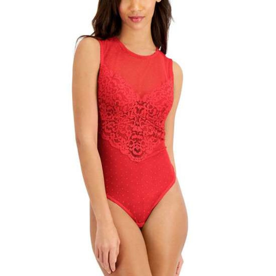 Women INC International Concepts | Flash Sale Inc International Concepts Cupped Swiss Dot Lingerie Thong Bodysuit, Created For Macy'S