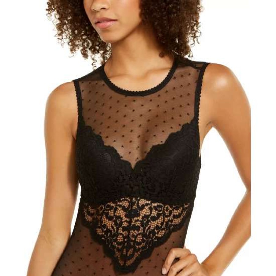 Women INC International Concepts | Flash Sale Inc International Concepts Cupped Swiss Dot Lingerie Thong Bodysuit, Created For Macy'S