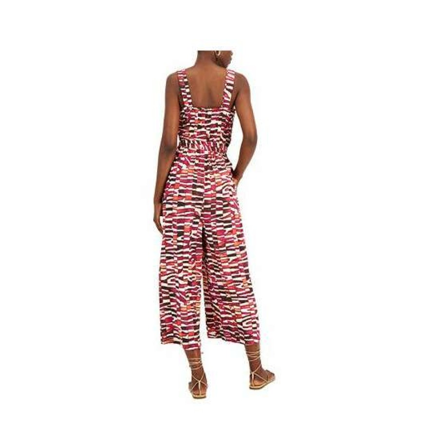 Women INC International Concepts | Best Sale Inc International Concepts Women'S Smocked-Bodice Jumpsuit, Created For Macy'S Zeta Zebra