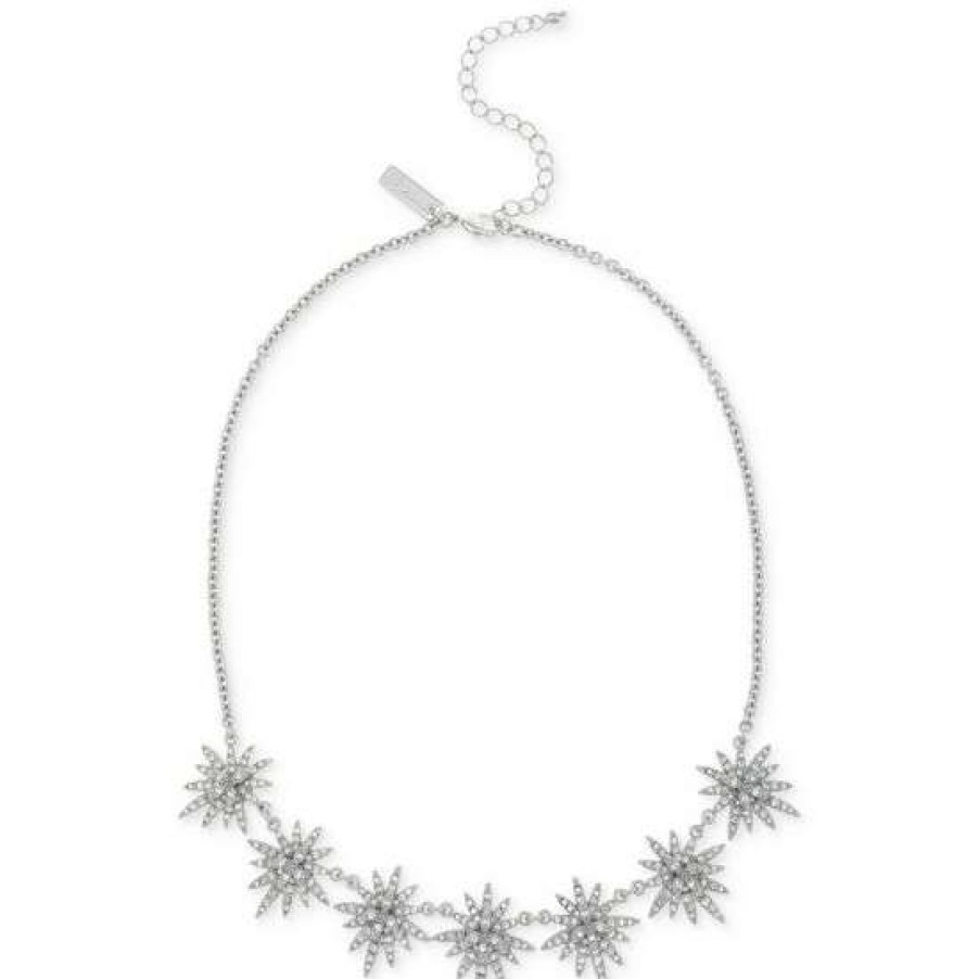 Jewelry & Watches INC International Concepts | Cheapest Inc International Concepts Tone Pave Star Statement Necklace, 17 + 3 Extender, Created For Macy'S Silver