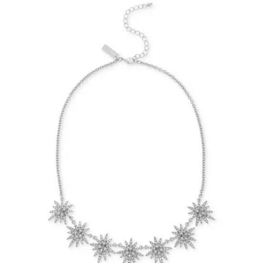 Jewelry & Watches INC International Concepts | Cheapest Inc International Concepts Tone Pave Star Statement Necklace, 17 + 3 Extender, Created For Macy'S Silver