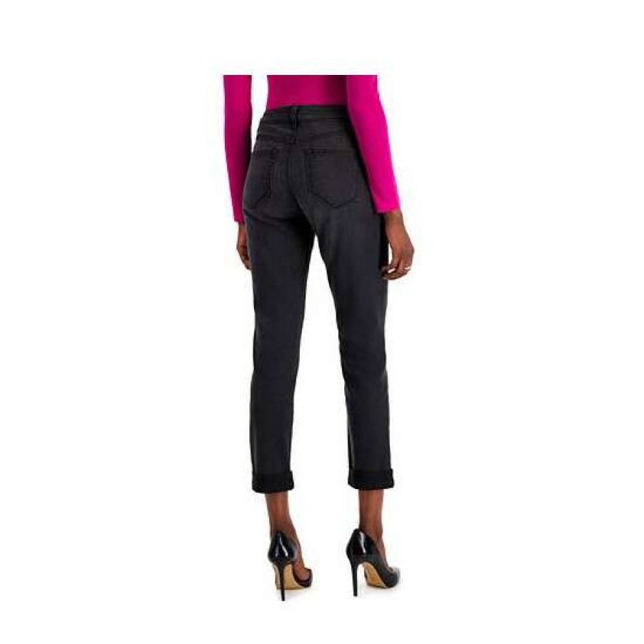 Women INC International Concepts | Best Pirce Inc International Concepts Women'S Mid Rise Boyfriend Jeans, Created For Macy'S Noir Wash