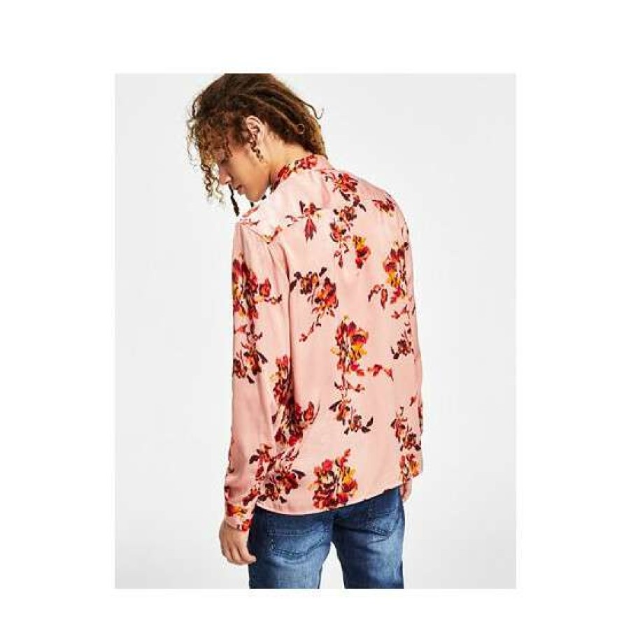 Men INC International Concepts | Best Pirce Inc International Concepts I.N.C. International Concepts Men'S Regular-Fit Floral-Print Shirt, Created For Macy'S Noble Blush