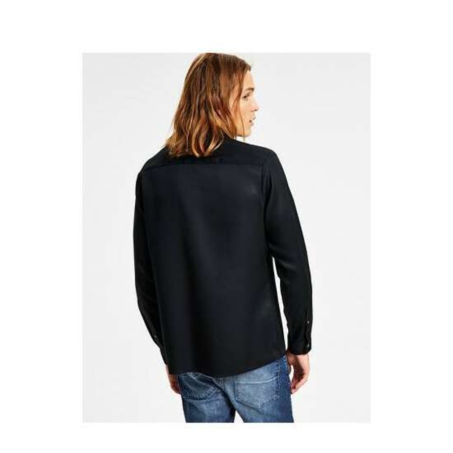 Men INC International Concepts | Cheapest Inc International Concepts Men'S Classic-Fit Long Sleeve Zip-Pocket Shirt, Created For Macy'S