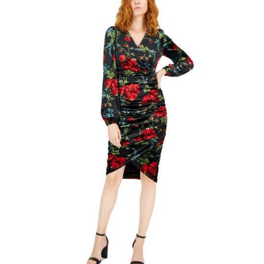 Women INC International Concepts | Budget Inc International Concepts Women'S Ruched Blouson-Sleeve Dress, Created For Macy'S Moody Floral A