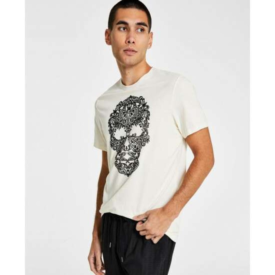 Men INC International Concepts | Budget Inc International Concepts Men'S Luben Classic-Fit Paisley Skull Graphic T-Shirt, Created For Macy'S