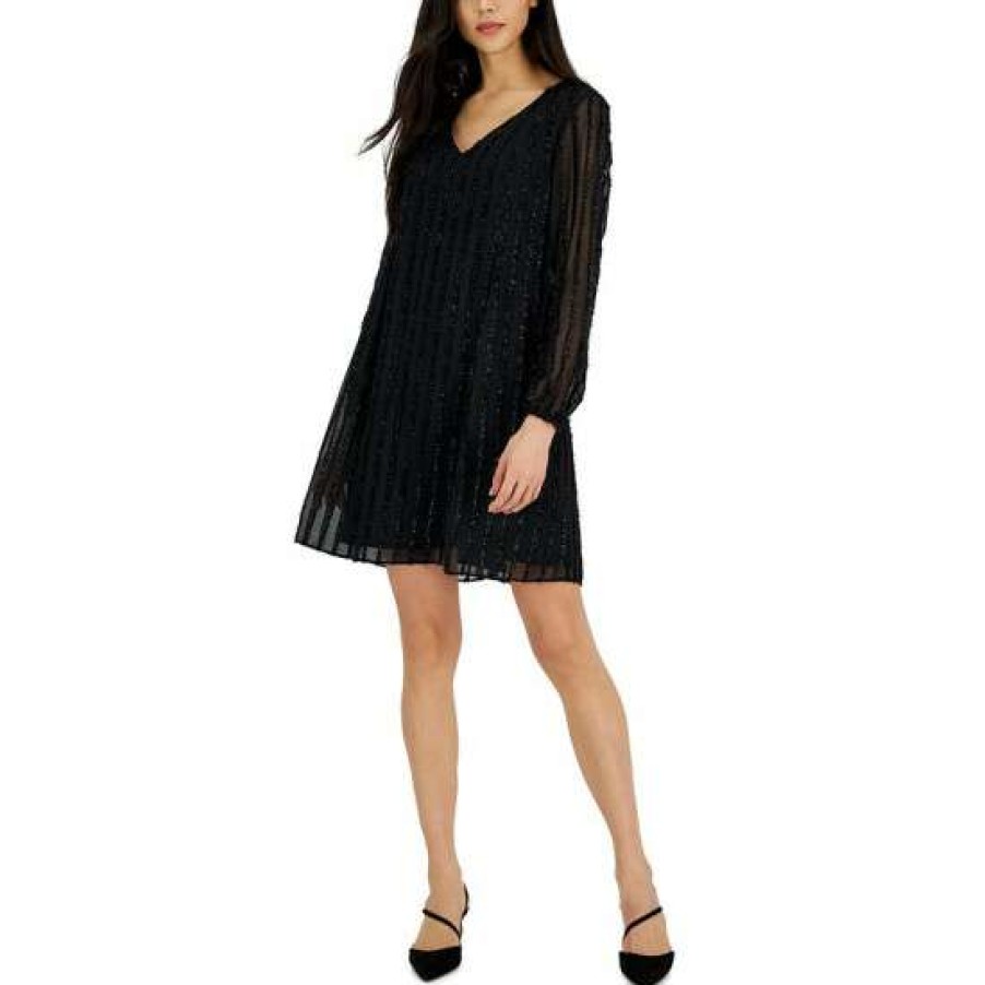 Women INC International Concepts | Discount Inc International Concepts Women'S Long-Sleeve Shift Dress, Created For Macy'S Black