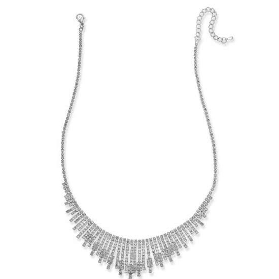 Jewelry & Watches INC International Concepts | Budget Inc International Concepts Tone Pave Statement Necklace, Created For Macy'S Silver