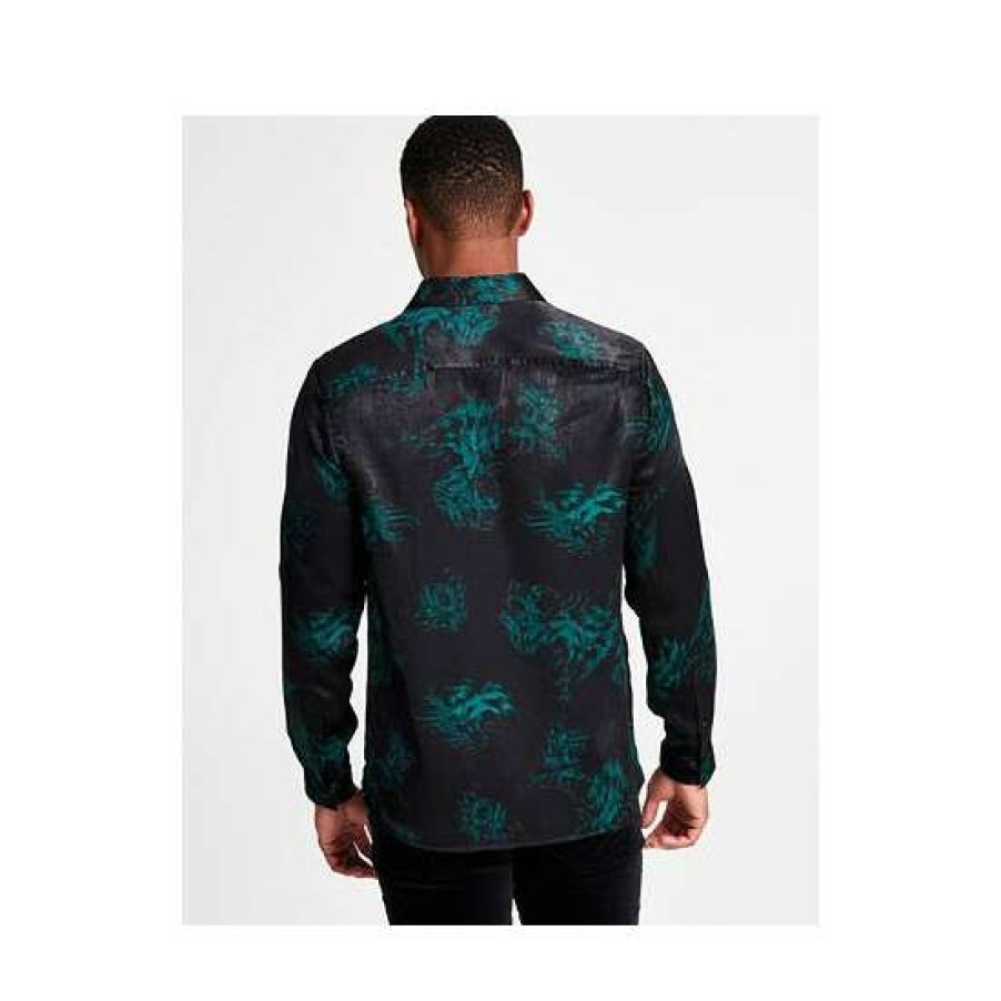 Men INC International Concepts | Flash Sale Inc International Concepts Men'S Harold Regular-Fit Abstract-Print Shirt, Created For Macy'S Deep Black