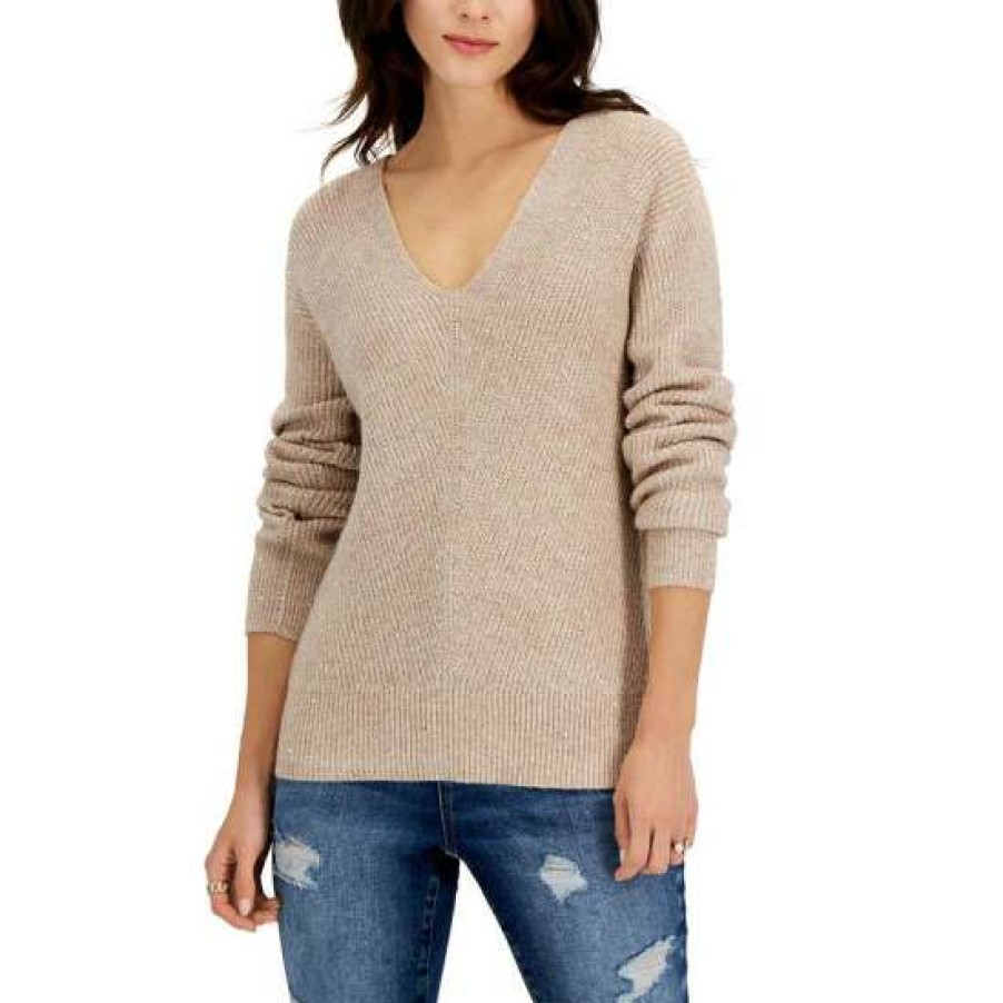 Women INC International Concepts | Best Sale Inc International Concepts Women'S Sequined V-Neck Sweater, Created For Macy'S