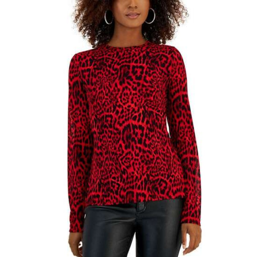 Women INC International Concepts | Hot Sale Inc International Concepts Women'S Printed Mesh Top, Created For Macy'S Chantal Cheetah