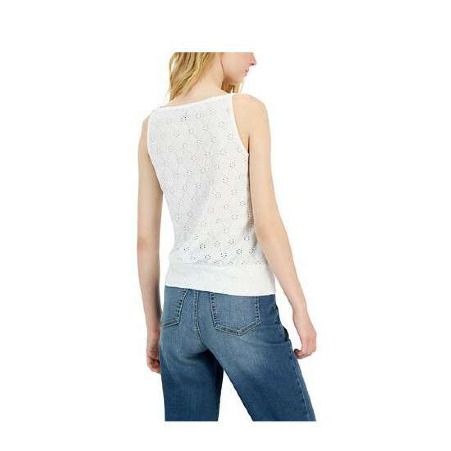 Women INC International Concepts | New Inc International Concepts Women'S Sleeveless Eyelet Knit V-Neck Top, Created For Macy'S