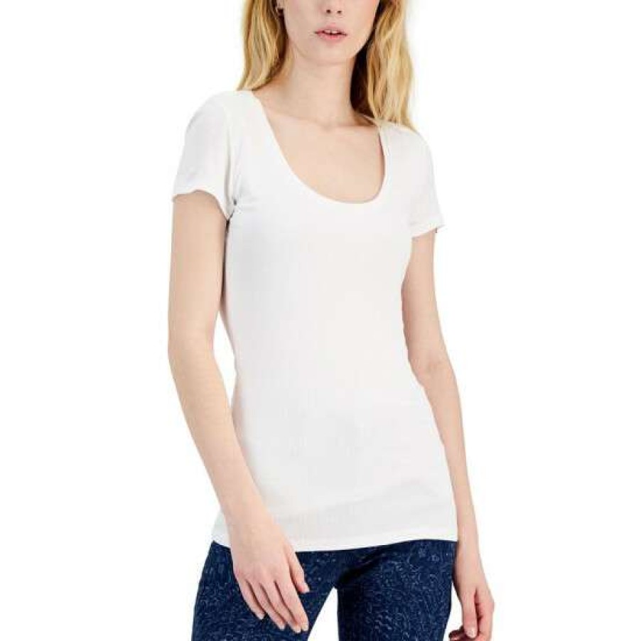 Women INC International Concepts | Discount Inc International Concepts Women'S Scoop Neck T-Shirt, Created For Macy'S Bright White