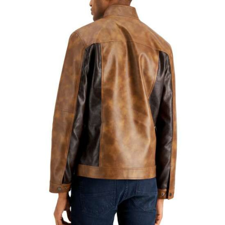 Men INC International Concepts | Brand New Inc International Concepts Men'S Jaxyn Jacket, Created For Macy'S Cognac Brown