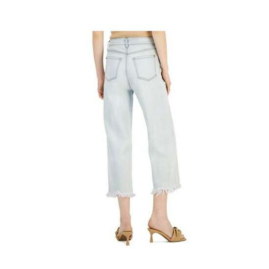 Women INC International Concepts | Best Pirce Inc International Concepts Women'S High Rise Ripped Cropped Wide-Leg Jeans, Created For Macy'S Light Indigo