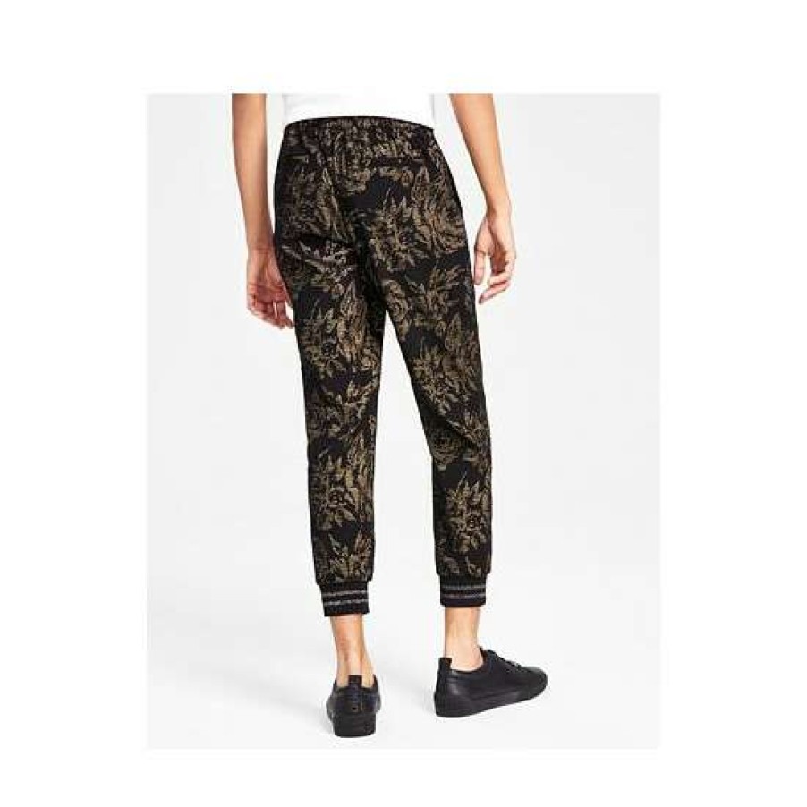 Men INC International Concepts | Discount Inc International Concepts Men'S Duran Classic-Fit Floral Jacquard Pleated Tracksuit Pants, Created For Macy'S Deep Black