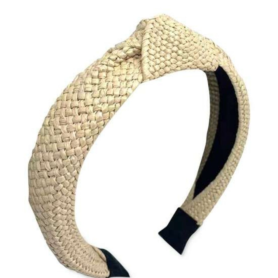 Jewelry & Watches INC International Concepts | Hot Sale Inc International Concepts Woven Raffia Knotted Headband, Created For Macy'S Neutral