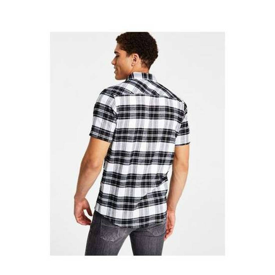 Men INC International Concepts | Top 10 Inc International Concepts Men'S Classic-Fit Metallic Plaid Button-Down Shirt, Created For Macy'S