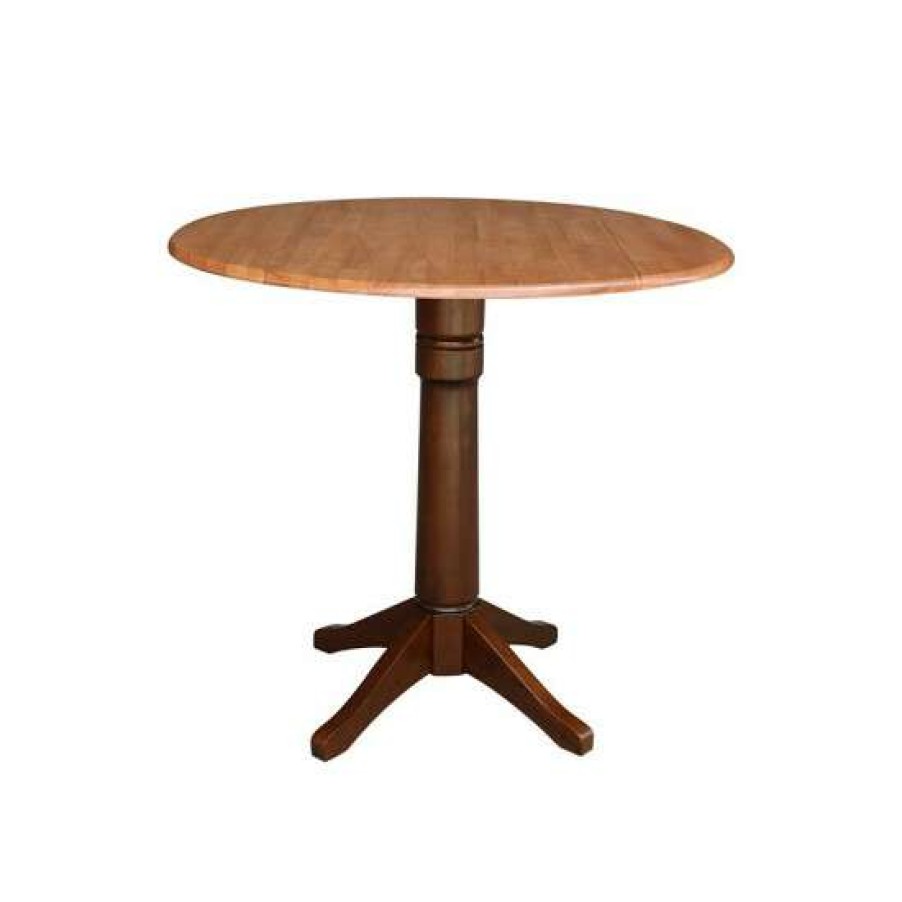 Furniture INC International Concepts | Cheapest International Concepts International Concept 42 Round Dual Drop Leaf Pedestal Table