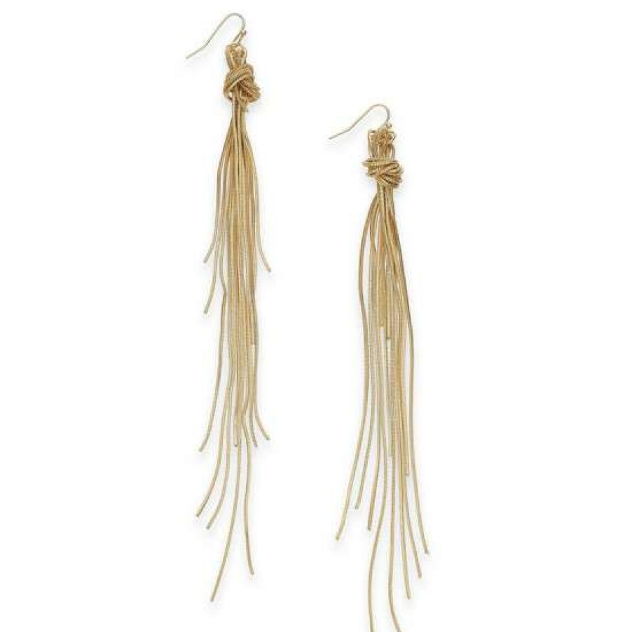 Jewelry & Watches INC International Concepts | Deals Inc International Concepts Tone Knotted Multi-Chain Linear Drop Earrings, Created For Macy'S Gold