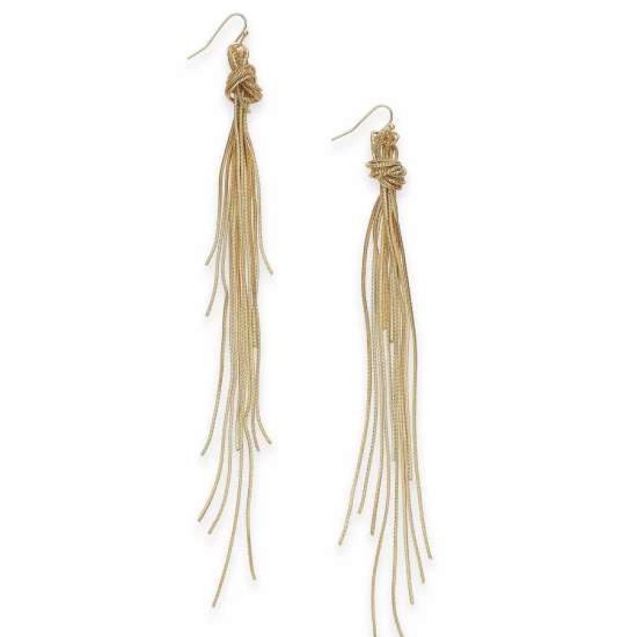 Jewelry & Watches INC International Concepts | Deals Inc International Concepts Tone Knotted Multi-Chain Linear Drop Earrings, Created For Macy'S Gold