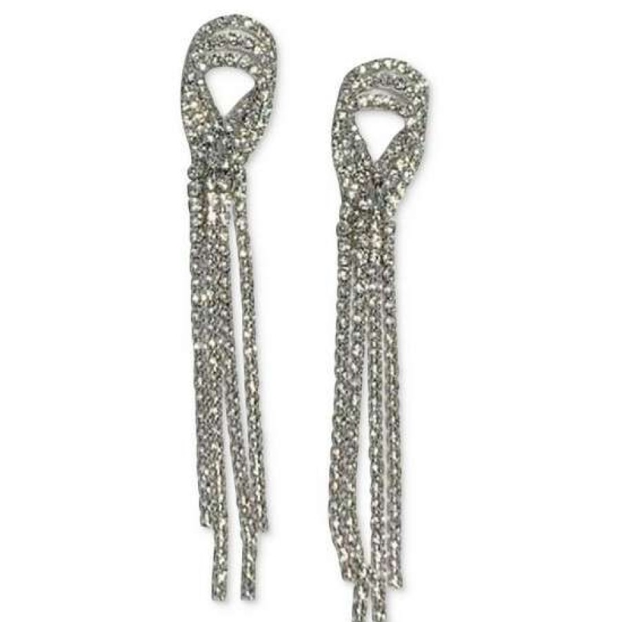 Jewelry & Watches INC International Concepts | Buy Inc International Concepts Tone Rhinestone Chain Statement Earrings, Created For Macy'S Silver