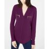 Women INC International Concepts | Outlet Inc International Concepts Women'S Zip-Pocket Blouse, Created For Macy'S Perfect Plum