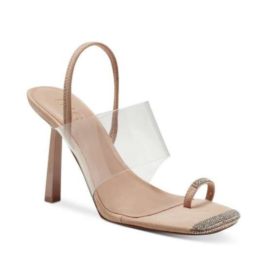 Shoes INC International Concepts | Deals Inc International Concepts Boyri Vinyl Slingback Dress Sandals, Created For Macy'S Clear/Dark Almond