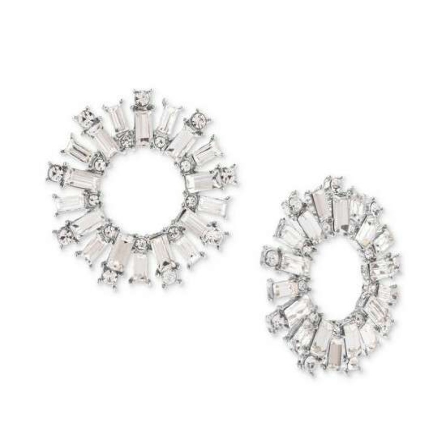 Jewelry & Watches INC International Concepts | Flash Sale Inc International Concepts Tone Mixed Crystal Open Stud Earrings, Created For Macy'S Silver