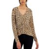 Women INC International Concepts | Wholesale Inc International Concepts Women'S Leopard Ruched-Front Top, Created For Macy'S Classic Cheetah